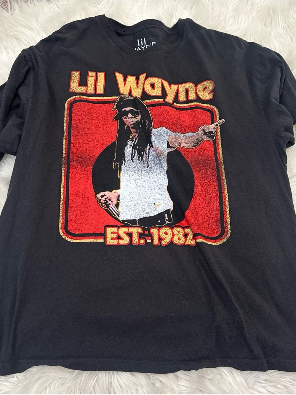 Black Short Sleeve Graphic Tee - Red Detail